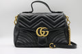 Gucci GG Marmont Leather 2 Way Handbag Black 498110