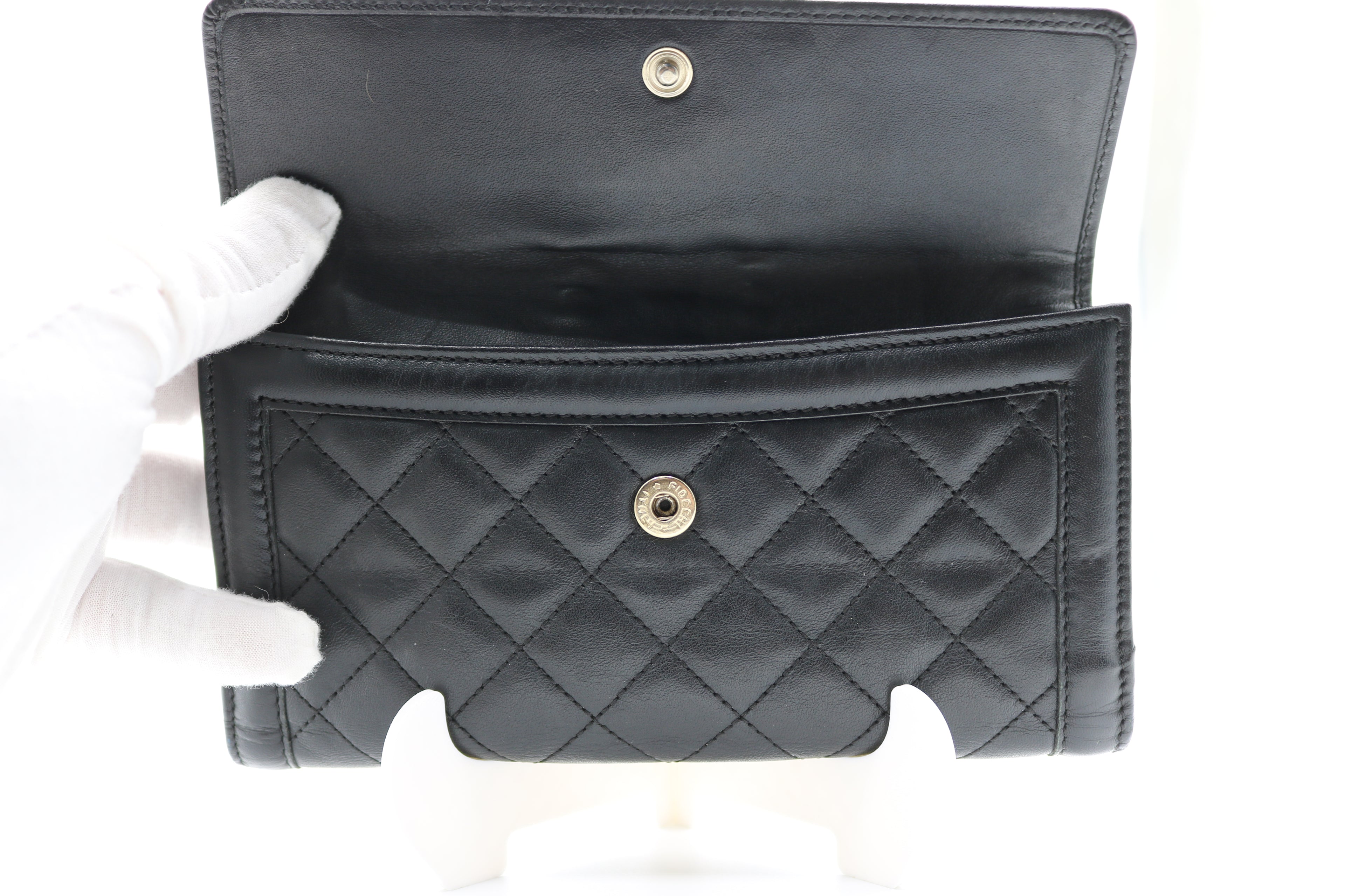 Burberry Quilted Leather Long Wallet- Black
