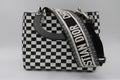 Christian Dior Calfskin Checkered Medium Lady Dior Handbag
