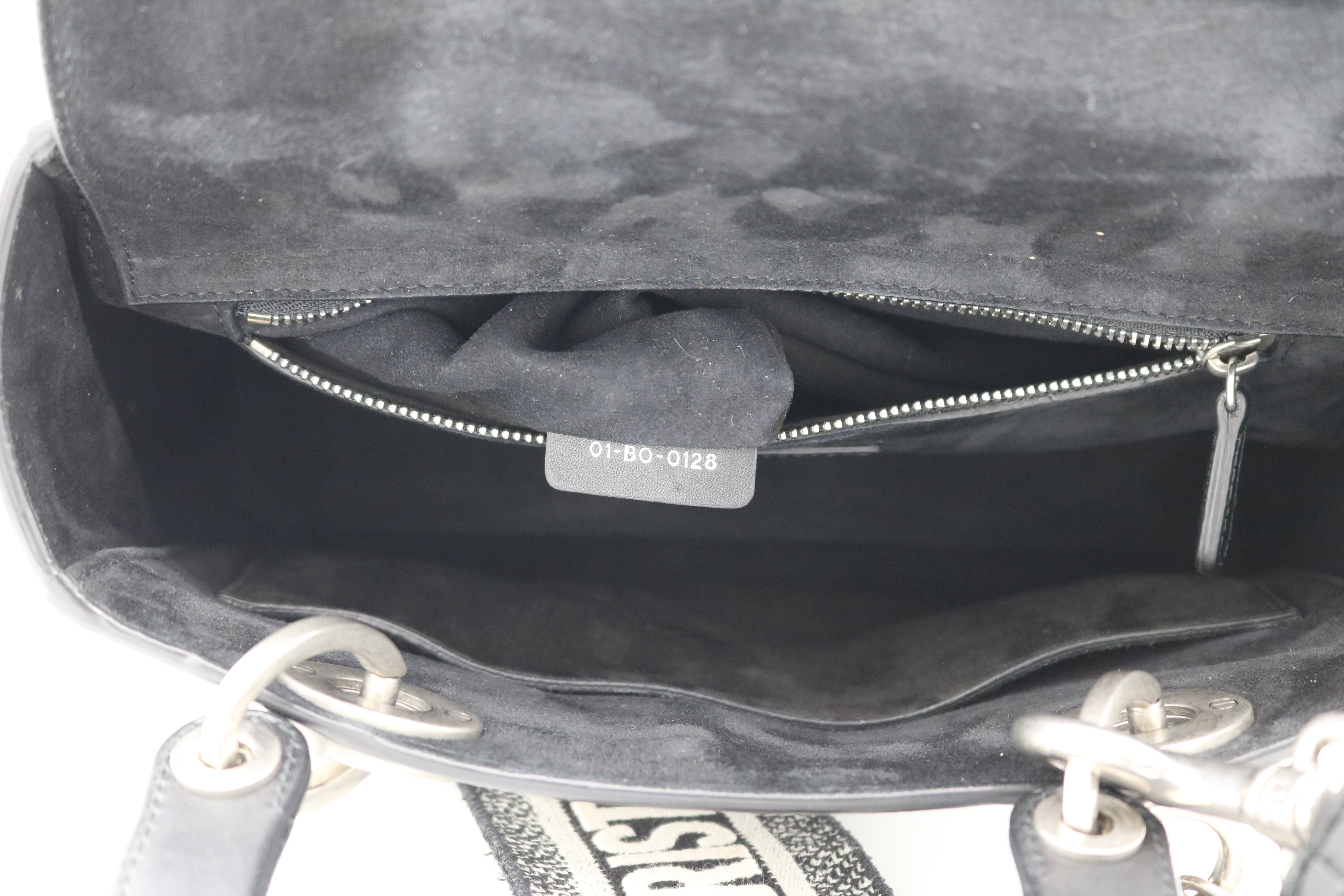 Christian Dior Calfskin Checkered Medium Lady Dior Handbag
