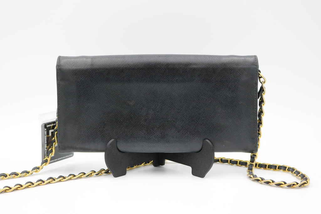 Prada Wallet on Chain - Black Saffiano leather