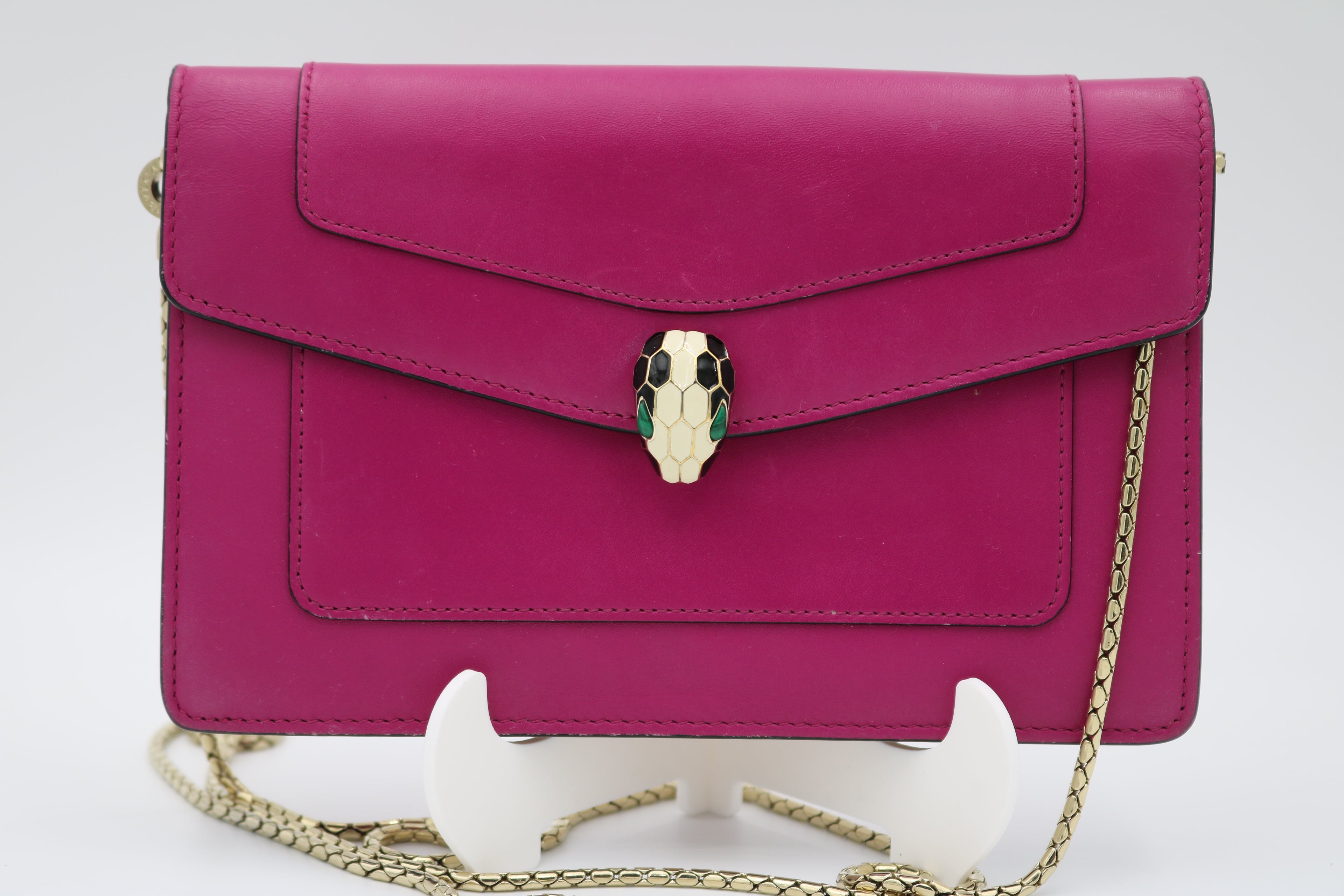 Bvlgari Wallet on Chain- Leather Serpenti Pink